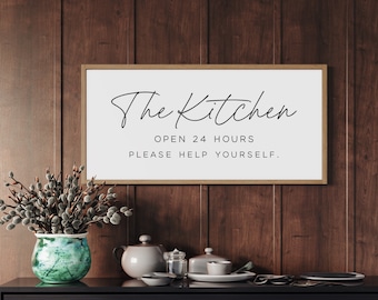Farmhouse Kitchen Sign: Please Help Yourself, Wood Kitchen Decor