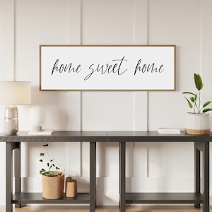 Home Sweet Home Sign | Wood Sign | Entryway Sign | Framed Wood Sign | Farmhouse Wall Decor | Entry Way Sign | Sign for Living Room