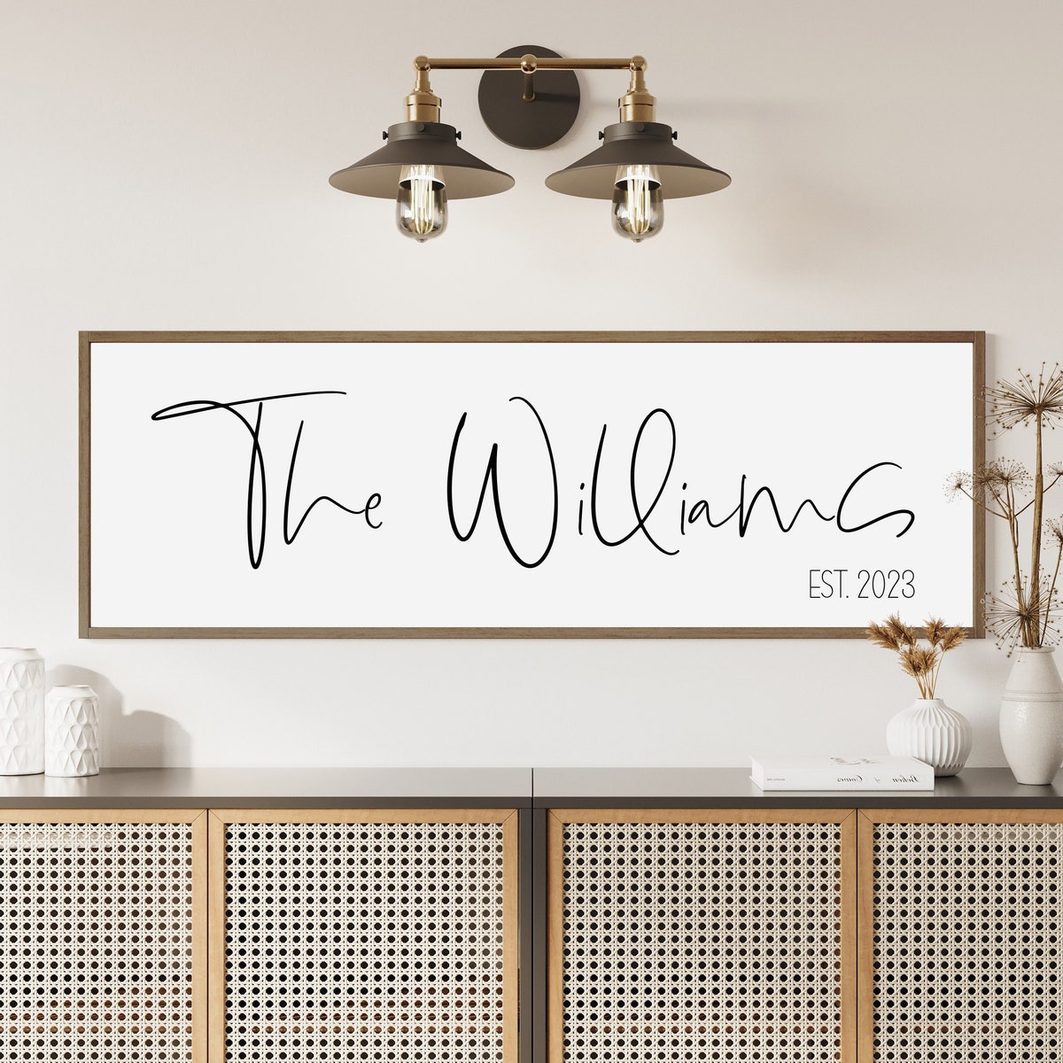 Personalized Last Name Sign, Family Name Sign, Custom Last Name Sign With Established Date, Wood Framed Signs, Family Signs Wall Decor - Etsy