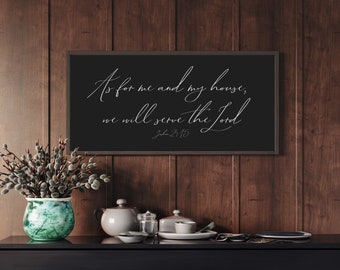 Joshua 24:15 sign, Scripture Wall Art, As For Me And My House, Christian Home Decor, Farmhouse Wall Decor, Wood Signs