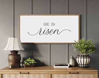 He Is Risen Sign | Easter Decor | Spring Decor | Wood Signs | Christian Wall Decor | Easter Wall Decor | He Is Risen Wood Sign | Spring Sign