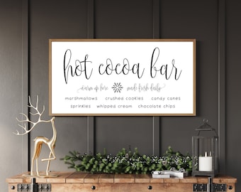 Hot Cocoa Sign-Coffee Bar Signs-Christmas Decor-Winter Decor-Hot Cocoa Decor-Kitchen Signs-Hot Chocolate Signs-Hot Cocoa Station-Wall Decor