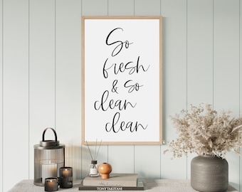 bathroom wall decor, so fresh and so clean clean sign, bathroom signs, farmhouse bathroom, bathroom decor, bathroom wall art, wood signs