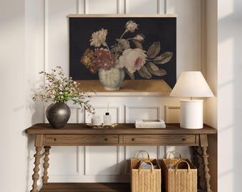 Floral Still Life Tapestry | Vintage Canvas Wall Art | Extra Large Wall Decor