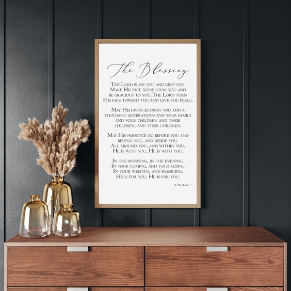The Blessing, Song Lyrics, Christian Wall Art, Scripture Wall Decor, Wood Framed Signs, May His Favor Be Upon You