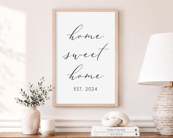 home sweet home sign,personalized sign,home wall decor,farmhouse wall decor,personalized sign, wood home sign,established sign,new home gift