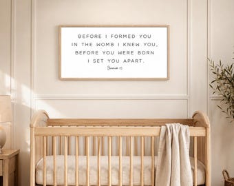Jeremiah 1:5 Wooden Sign | Christian Nursery Wall Art Framed