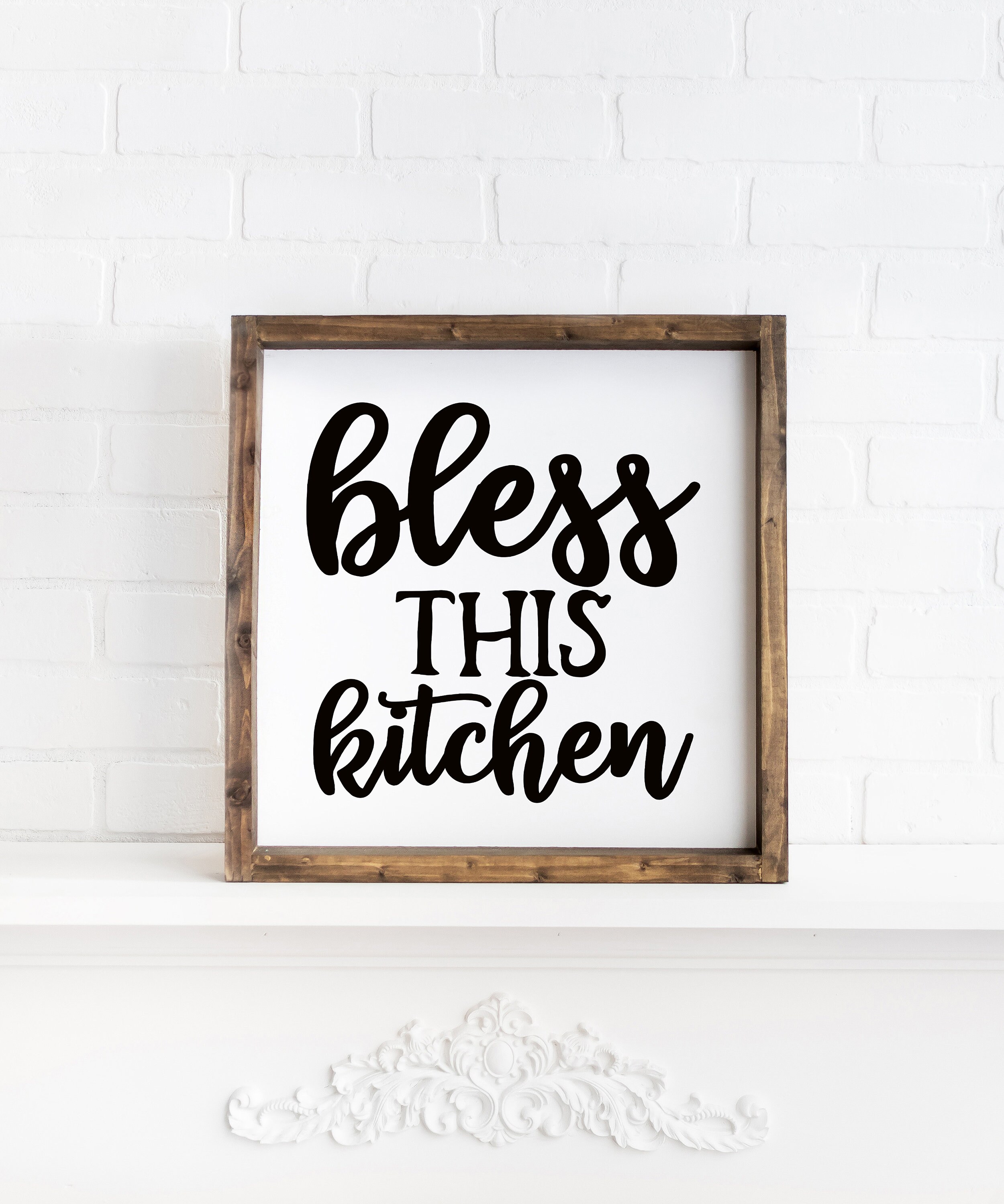 Bless This Kitchen Wood Sign Sign for Kitchen Kitchen Sign Etsy