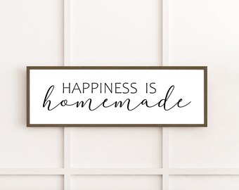 Happiness Is Homemade Wood Sign | Farmhouse Kitchen | Kitchen Wall Art | Kitchen Wall Decor | Wood Sign For Kitchen | Happiness Sign