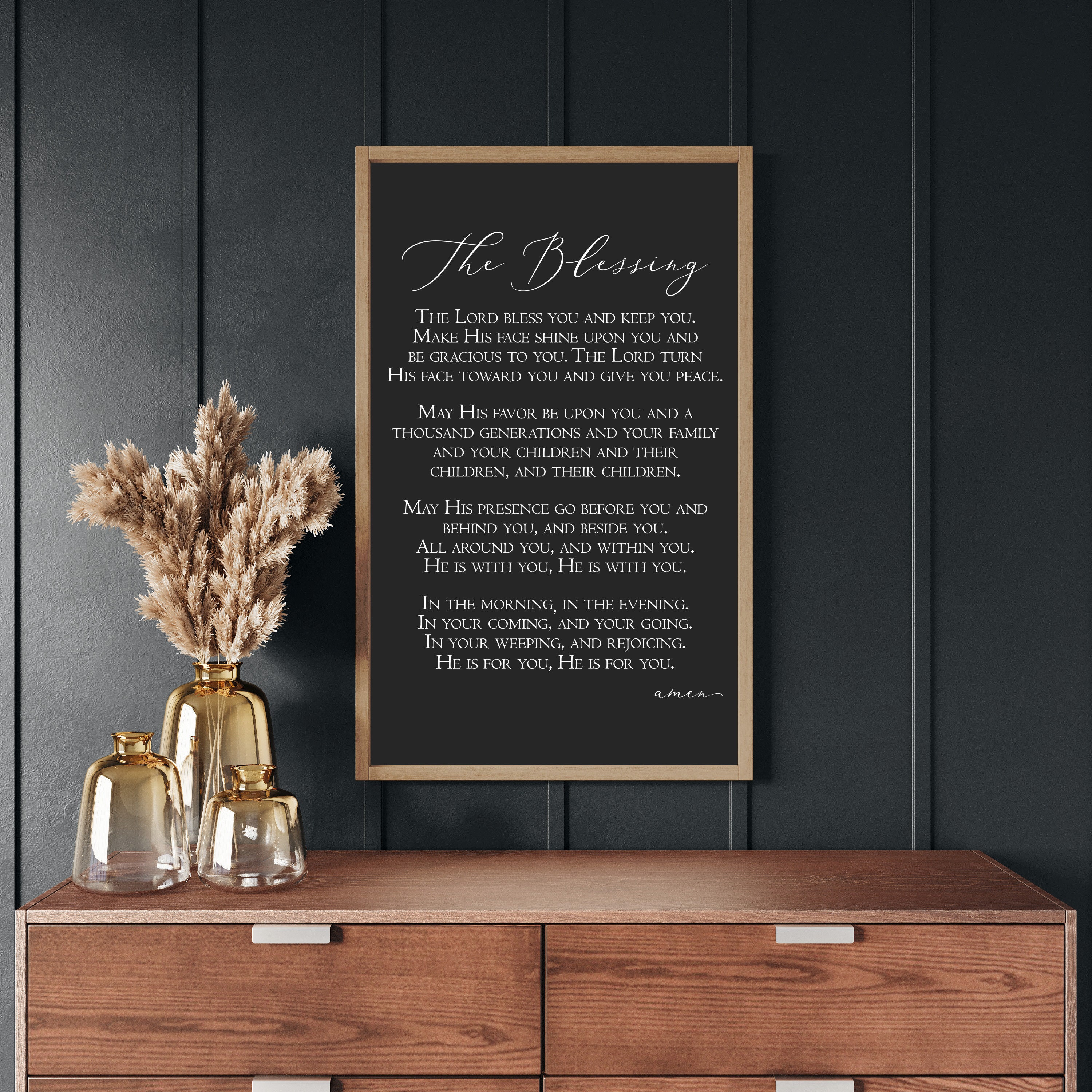 The Blessing, Song Lyrics, Christian Wall Art, Scripture Wall Decor, Wood Framed Signs, May His Favor Be Upon You