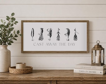 Fishing Lure Art Wood Sign, Rustic Lake Cabin Wall Decor