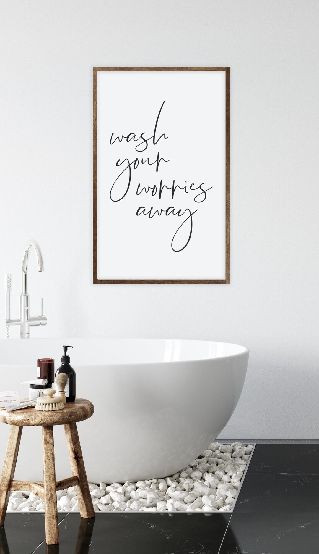 Wash Your Worries Away Sign, Bathroom Wall Decor, Farmhouse Bathroom ...