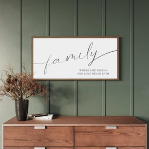 Family Wall Decor | Family Sign | Living Room Wall Decor | Farmhouse Wall Decor | Framed Wood Signs | Family Room Signs | Above Couch Sign