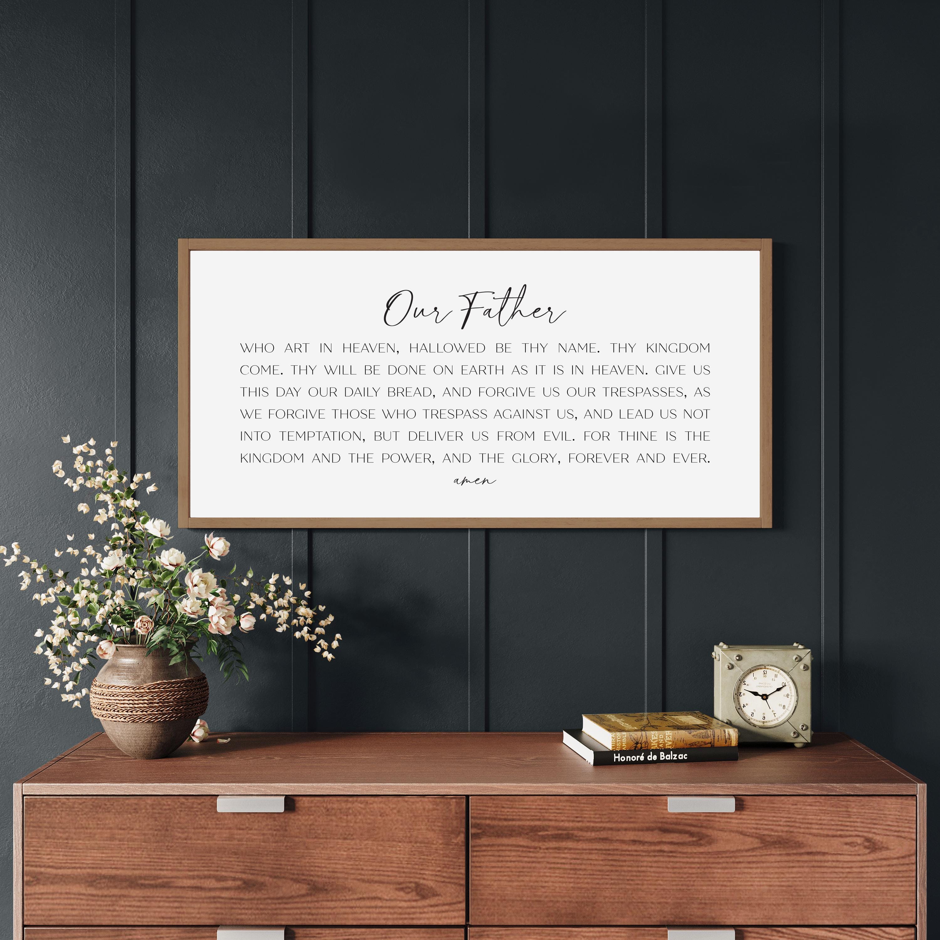 Our Father Prayer Sign, Christian Wall Art, Religious Sign, The Lords Prayer Decor, Wooden Sign, Inspirational Quote