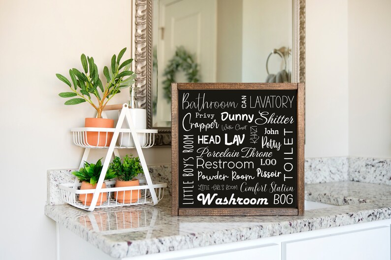 Bathroom wall decor, bathroom signs, bathroom wall art, definition of bathroom, slang words for the bathroom, meaning of bathroom Bild 3