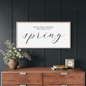 spring signs, spring decor, silver white winters that melt into spring, wood signs, spring wall decor, spring home decor