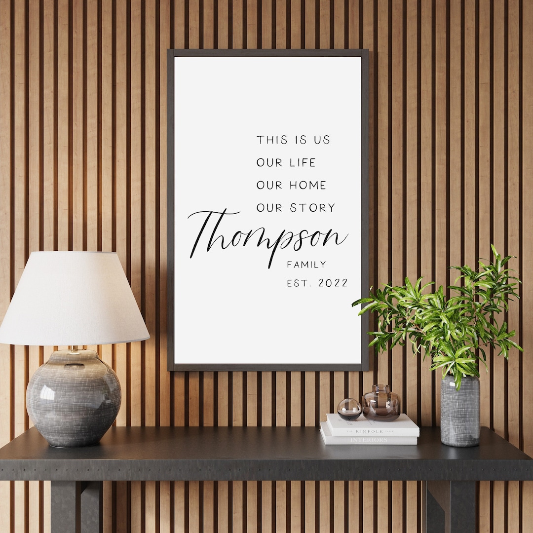 Family Name Sign, This is Us Sign, Last Name Sign, Family Wall Art ...