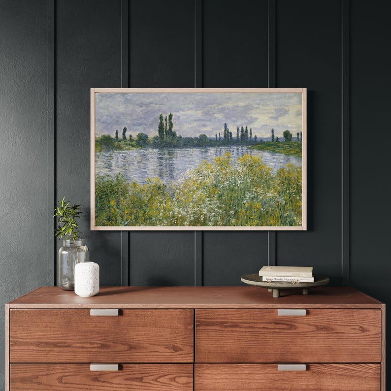 Claude Monet Landscape Art Print | Banks of the Seine Oil Painting ...