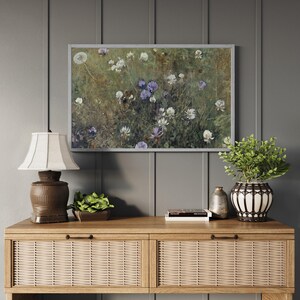 Botanical wildflower wall decor with soft vintage tones