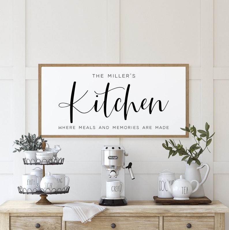 Personalized Kitchen Sign, Custom Kitchen Signs, Wood Sign, Last Name Kitchen Sign, Kitchen Wall Decor, Kitchen Wall Art, Kitchen Decor