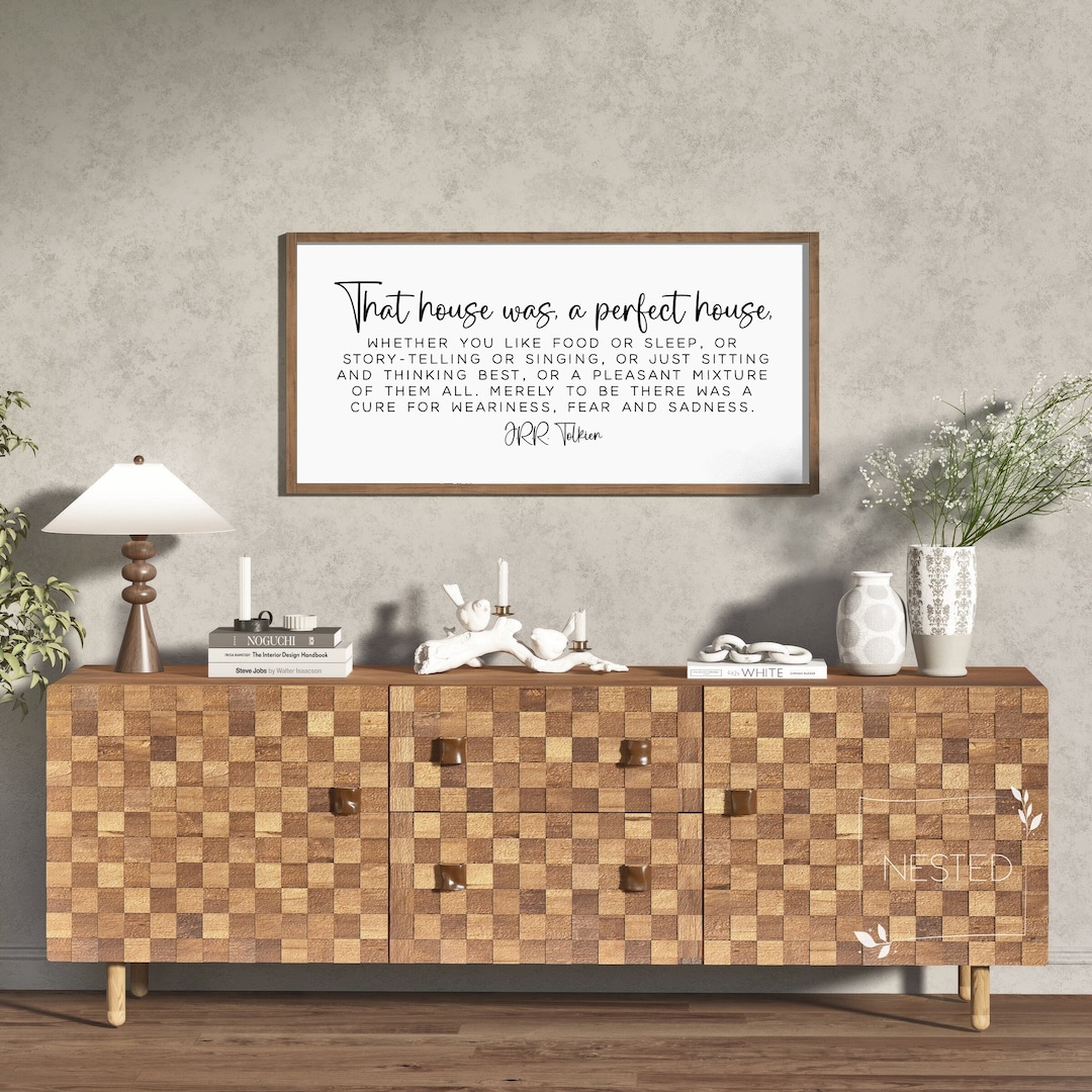 JRR Tolkien Book Quotes, Book Page Wall Art, That House Was a Perfect
