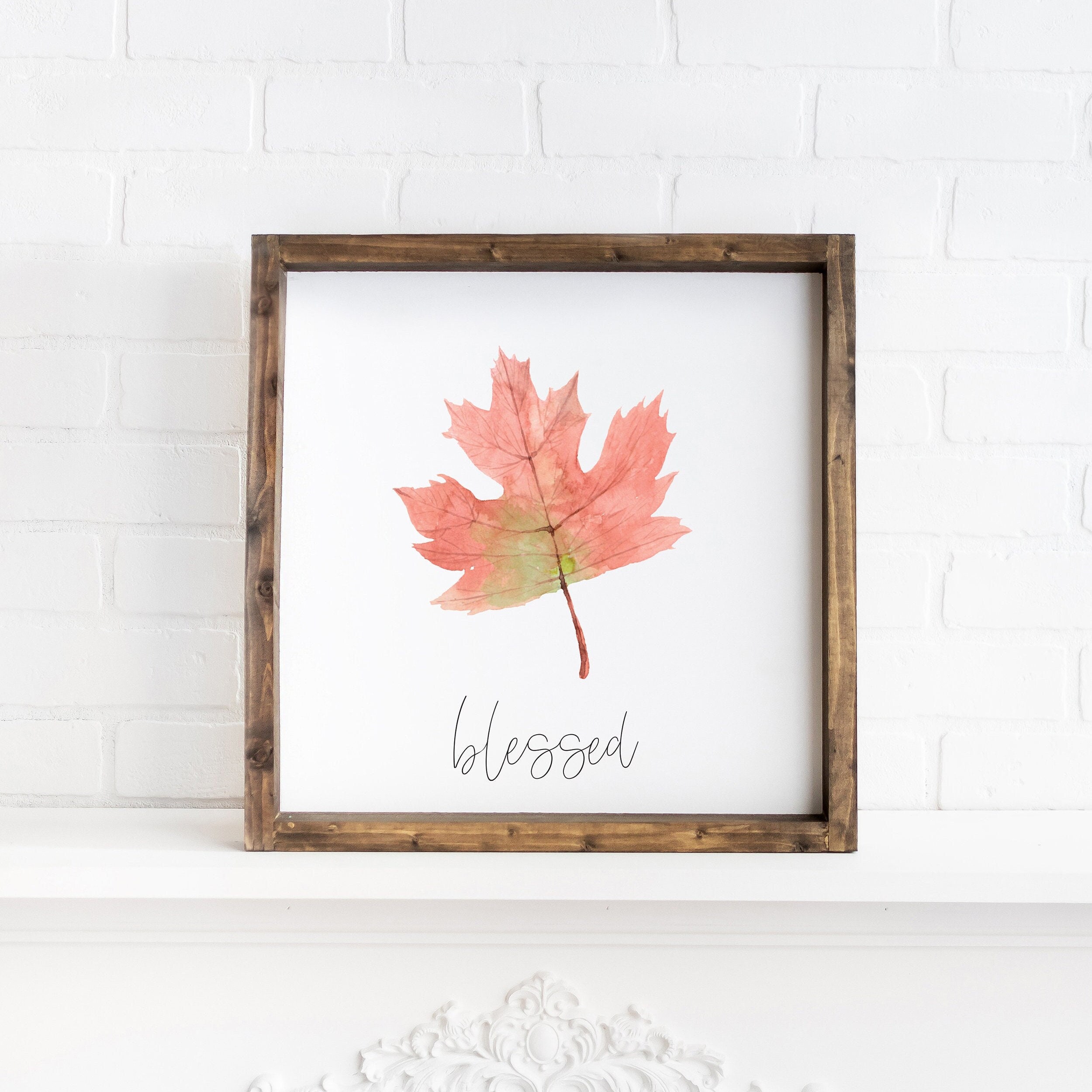 fall blessed sign, fall decor with leaves, wooden fall signs, fall farmhouse sign, fall wall decor, fall accent sign, small signs for fall