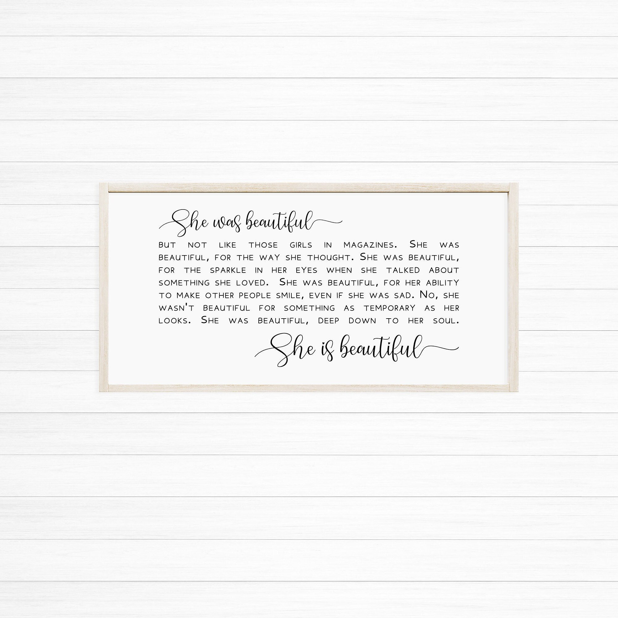 Girls Bedroom Wall Decor, She Was Beautiful Sign, F. Scott 