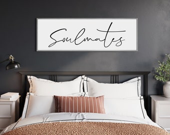 soulmates sign, master bedroom wall decor over the bed, wedding gift for couple, master bedroom sign, bridal shower gift, anniversary gift