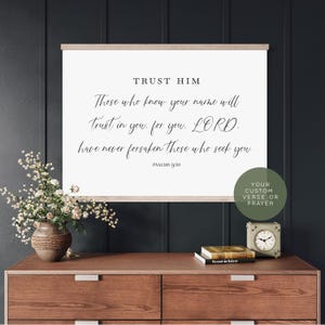 Custom Bible Verse Wall Art, Custom Scripture Sign, Hanging Tapestry with Wood Frame, Personalized Bible Verse