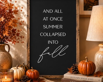 Summer Collapsed Into Fall Vertical Wood Framed Rustic Wall Decor