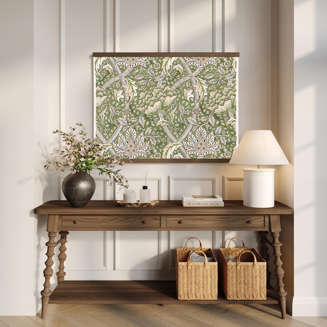 William Morris Tapestry | Botanical Textile Floral Canvas Wall Art - Etsy