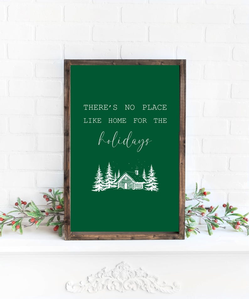 Christmas Sign – There’s No Place Like Home for the Holidays, Rustic ...