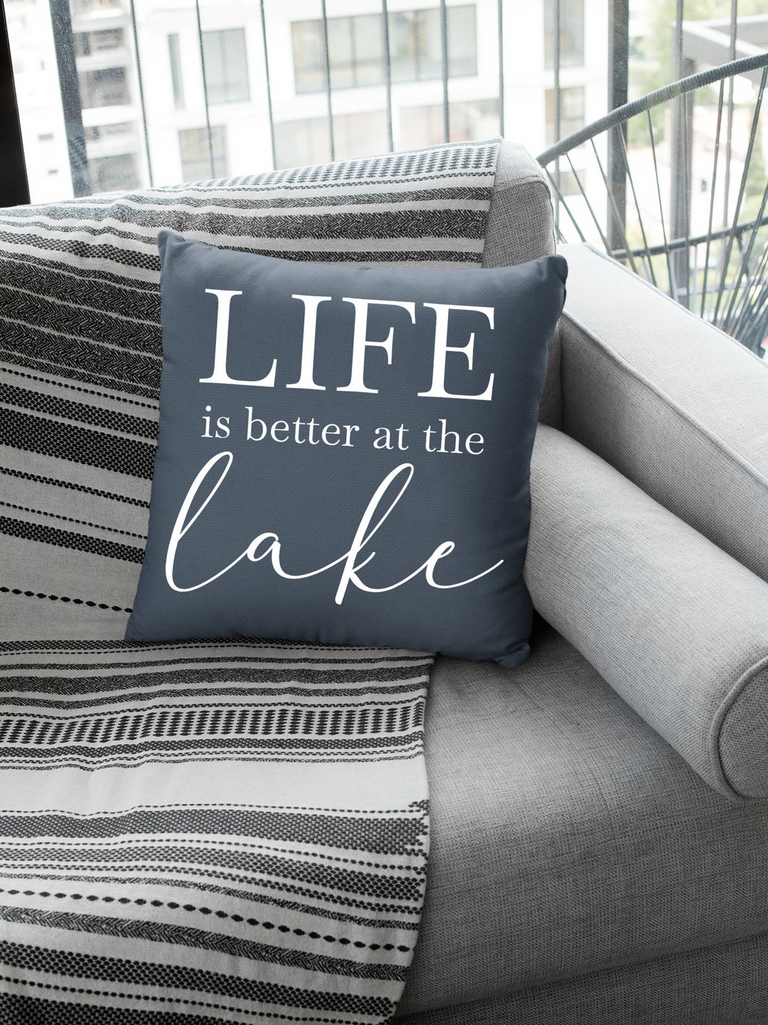Lake House Pillow, Life is Better at the Lake, Accent Pillow for Lake
