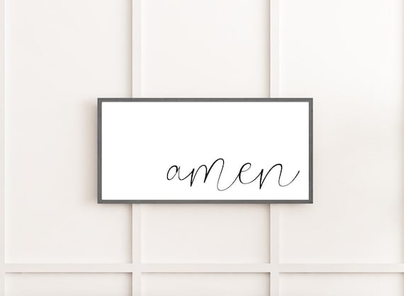 amen sign, scripture wall decor, wood framed sign, farmhouse wall decor, home decor, signs for home, living room wall decor