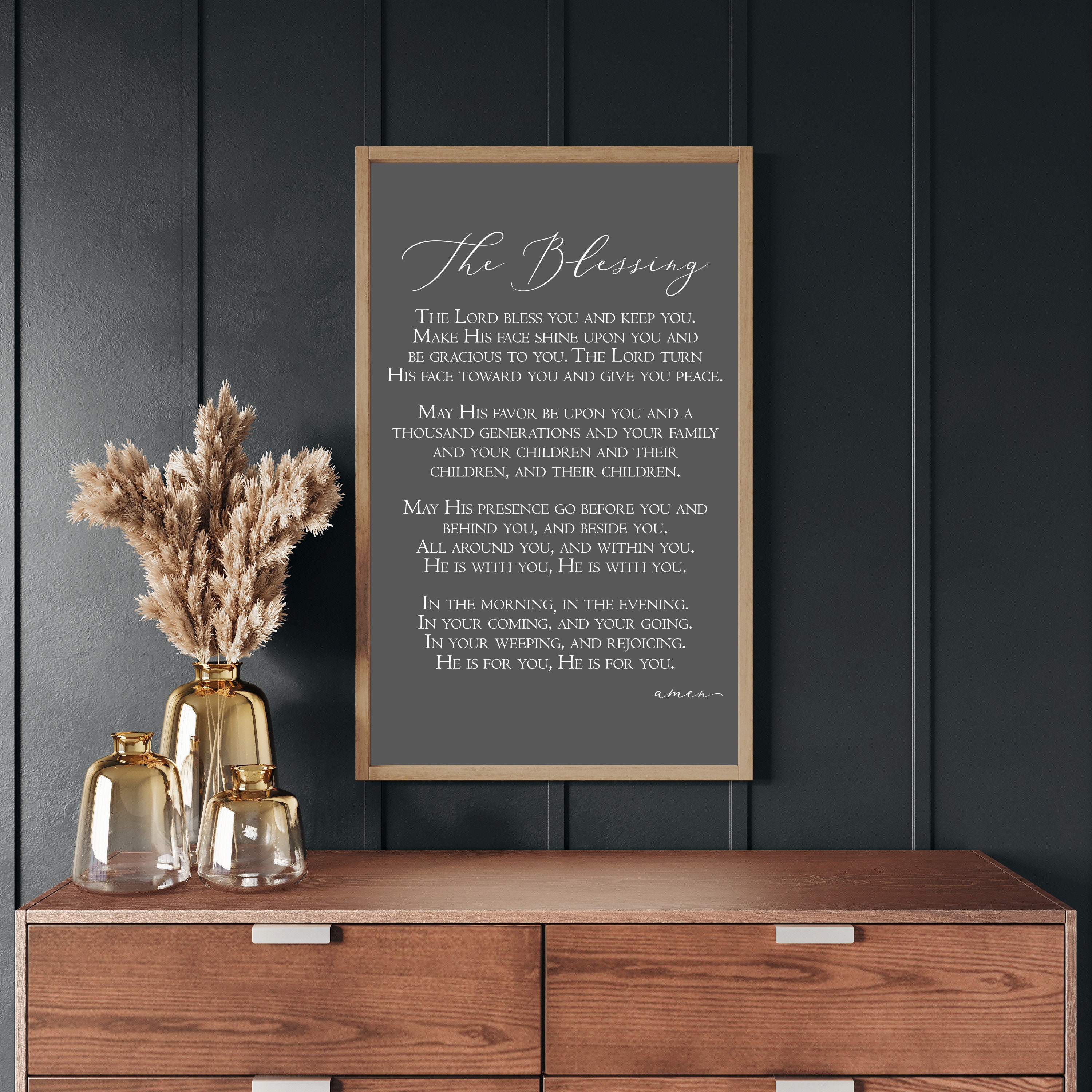 The Blessing, Song Lyrics, Christian Wall Art, Scripture Wall Decor, Wood Framed Signs, May His Favor Be Upon You