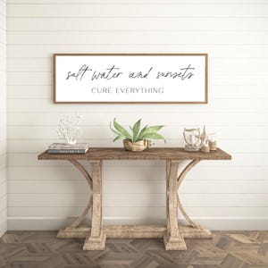 Coastal Wooden Sign, Salt Water and Sunsets, Beach House Decor