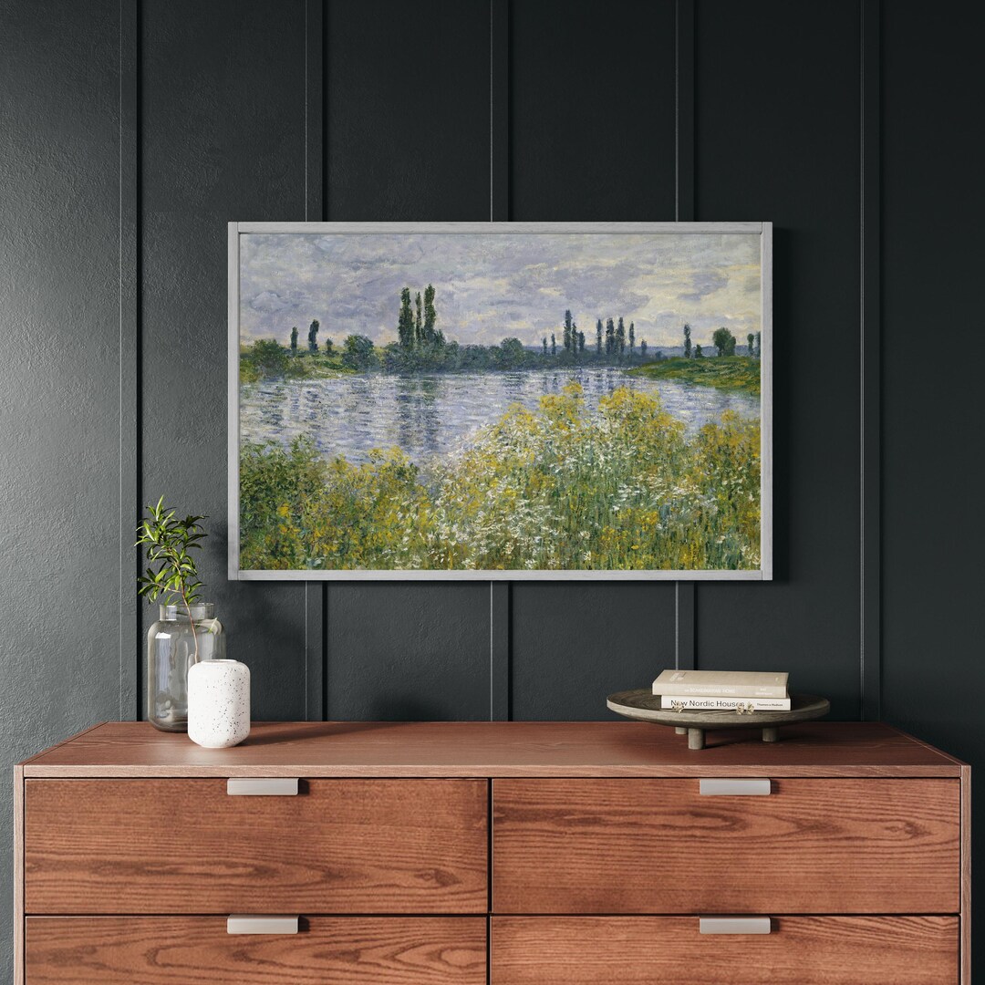 Claude Monet Landscape Art Print | Banks of the Seine Oil Painting ...