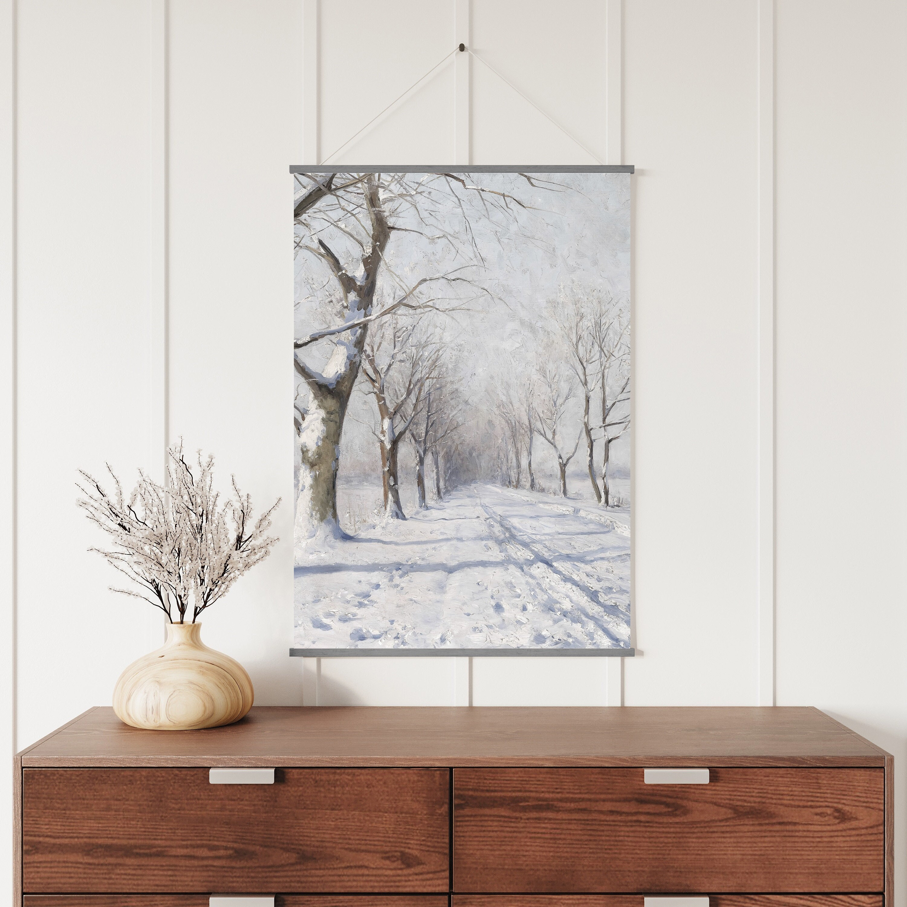 Winter Landscape Canvas Wall Art: Snowy Path Winter Scene - Etsy
