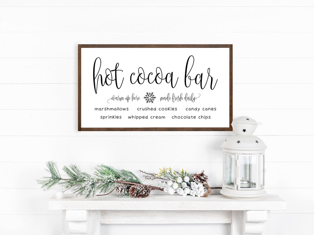 Hot Cocoa Sign-coffee Bar Signs-christmas Decor-winter Decor-hot Cocoa ...