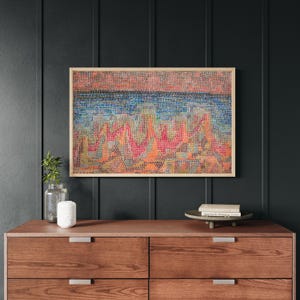 Mosaic Framed Wood Wall Art: Abstract Home Decor afbeelding 3
