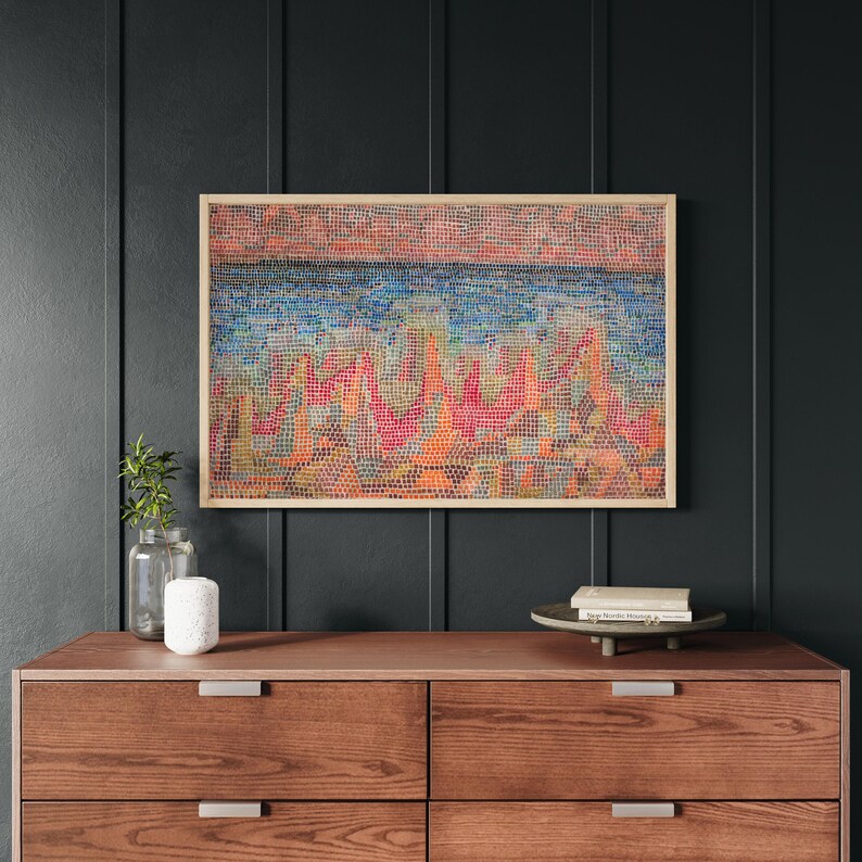 Mosaic Framed Wood Wall Art: Abstract Home Decor afbeelding 3