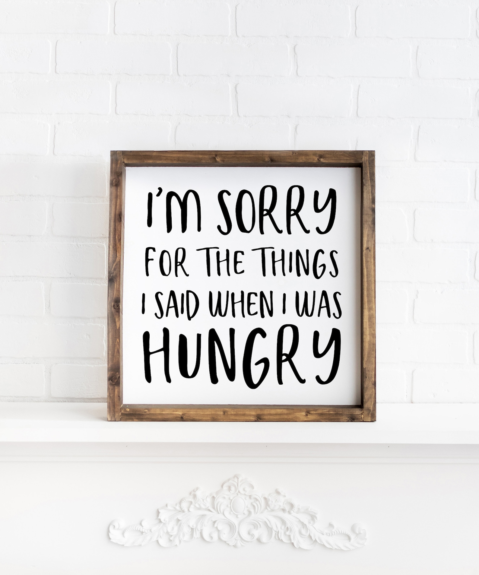 Funny Hangry Sign: Farmhouse Kitchen Wood Framed Decor - Etsy