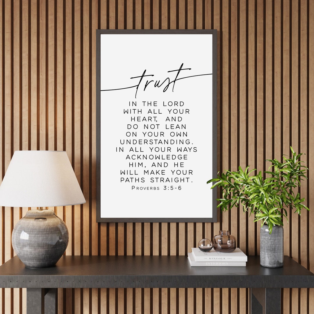 Proverbs 3:5-6 Bible Verse Wall Decor, Trust in the Lord With All Your ...
