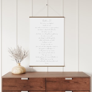 Psalm 23 canvas sign, scripture sign, The Lord is my shepherd, Christian wall decor, Psalm 23 wall decor, canvas prints and hanger frame