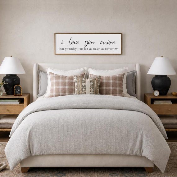 master bedroom wall decor | above bed sign | bedroom wall decor | bedroom wall art | master bedroom sign | farmhouse decor | love sign