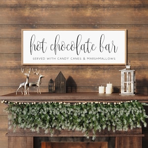Hot Chocolate Bar Sign-Winter Decor-Wooden Christmas Signs-Coffee Bar Sign-Hot Cocoa Sign-Hot Cocoa Station-Kitchen Decor-Holiday Decor