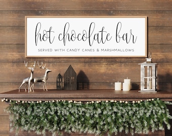 Hot Chocolate Bar Sign-Winter Decor-Wooden Christmas Signs-Coffee Bar Sign-Hot Cocoa Sign-Hot Cocoa Station-Kitchen Decor-Holiday Decor