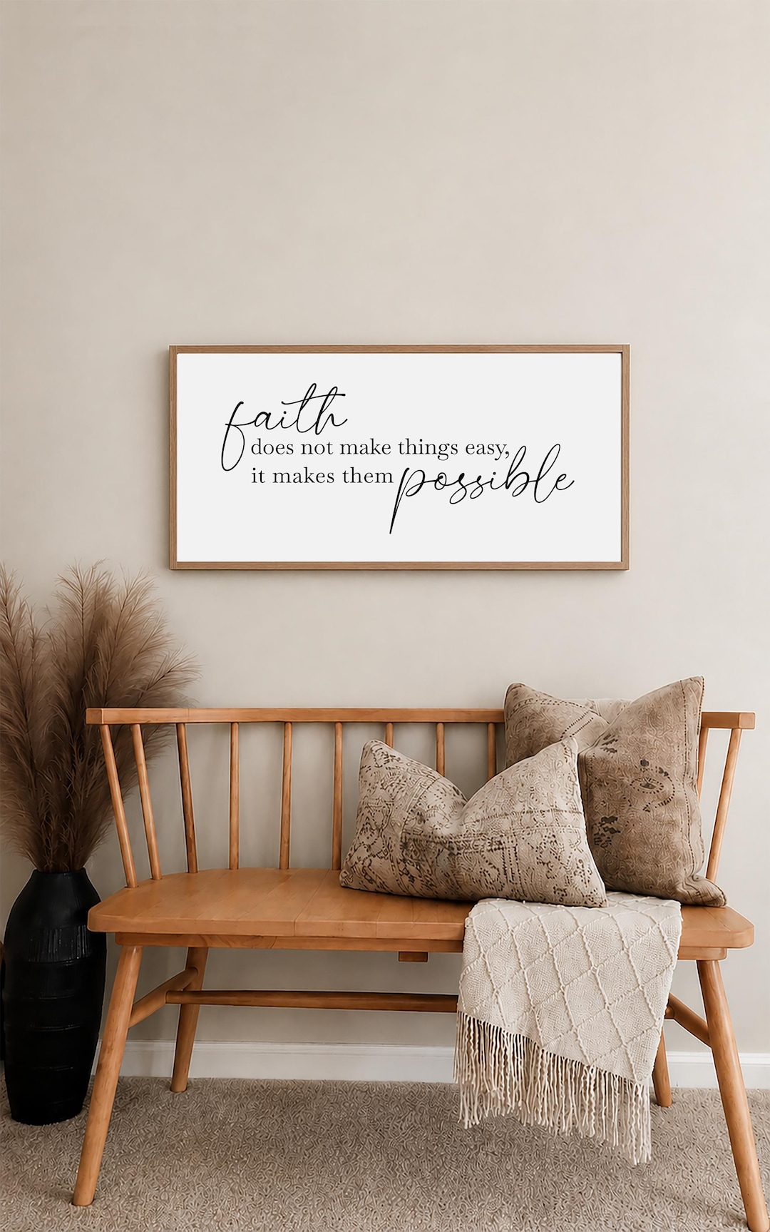 Faith Makes Things Possible Wood Sign - Inspirational Wall Decor