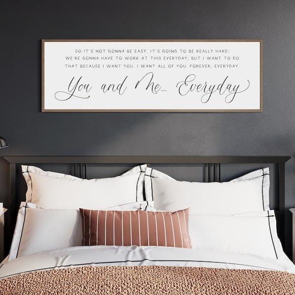Bedroom Wood Sign: You and Me Everyday Romantic Quote