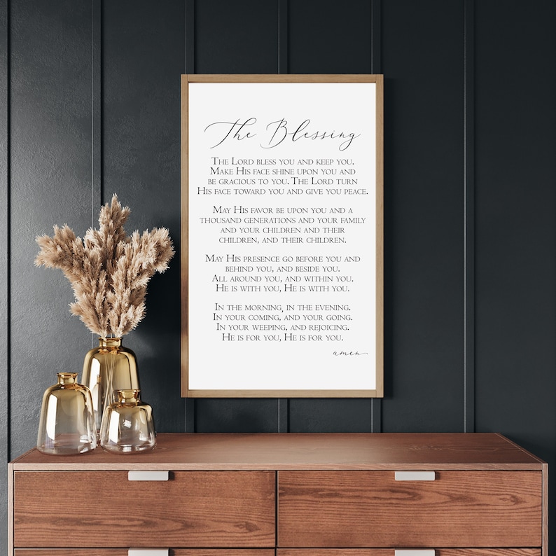 The Blessing, Song Lyrics, Christian Wall Art, Scripture Wall Decor, Wood Framed Signs, May His Favor Be Upon You